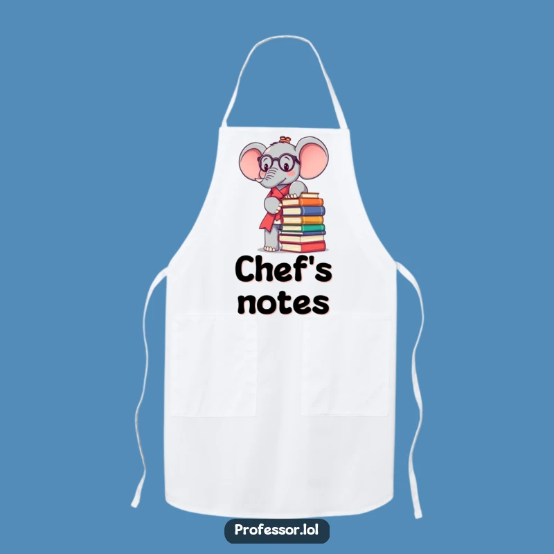 Funny Kawaii Elephant Professor Apron: A Hilarious Gift for Kitchen Academics