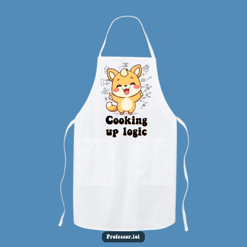 Funny Chef's Brain Apron - Kawaii Animal Diagram Pointer Kitchen Gift
