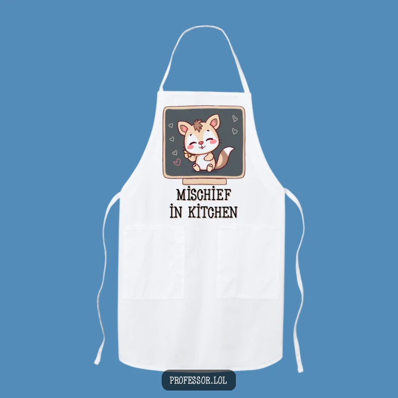 Funny Animal Chef Apron: Blackboard Scribble Kitchen Fun Gift