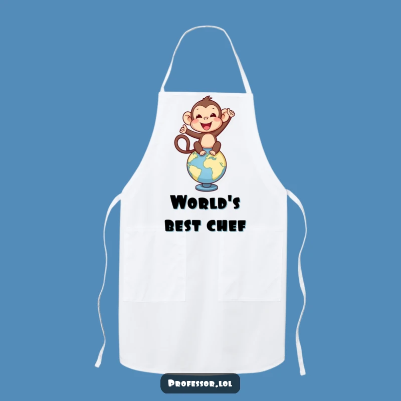 Funny Monkey Chef Apron, Cook Around the World, Hilarious Cooking Gift