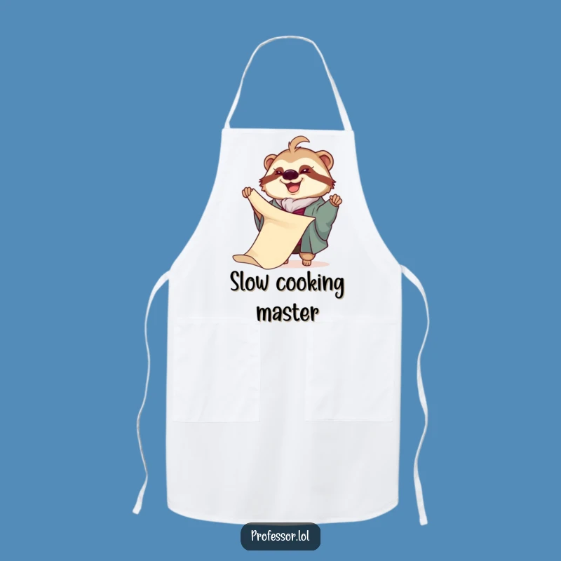 Funny Sloth Professor Apron: Cook at Your Own Pace - Hilarious Kitchen Gift