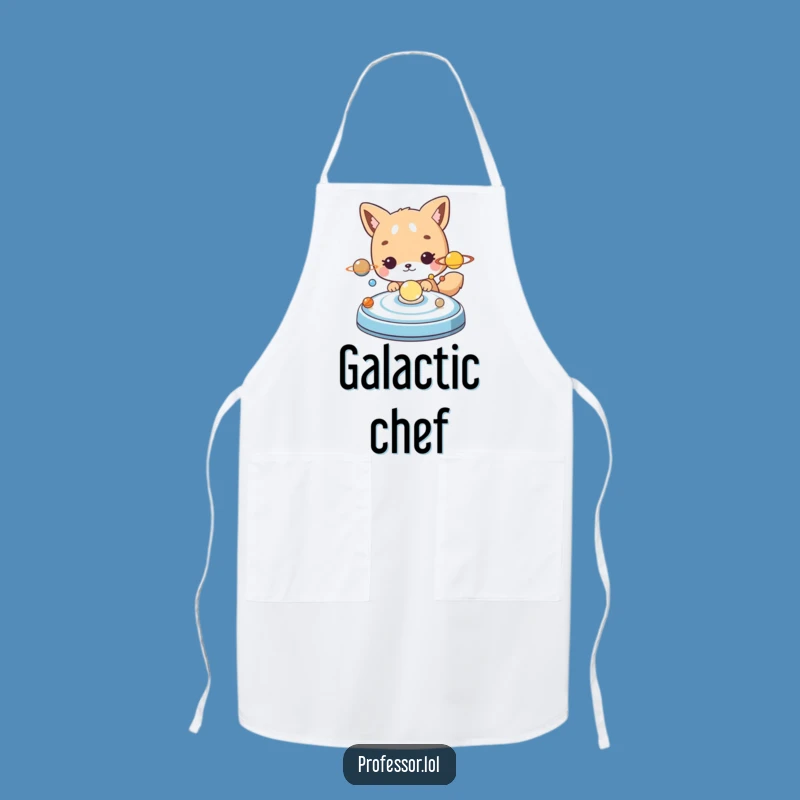 Funny Space Chef Apron: Cute Animal Explores Solar System, Cosmic Kitchen Gift!