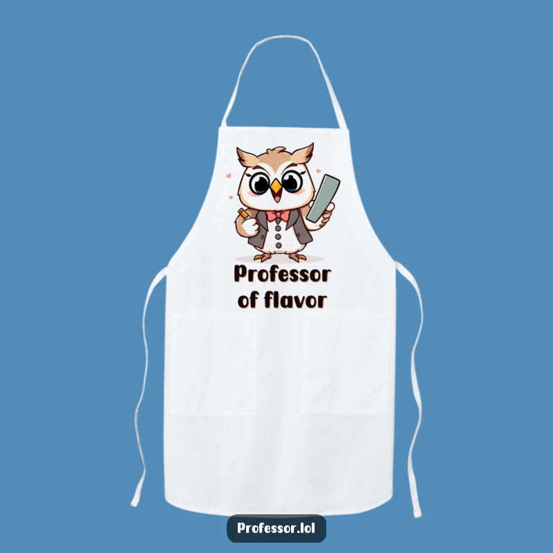 Funny Kawaii Owl Professor Apron - Teacher's Humorous Kitchen Gift