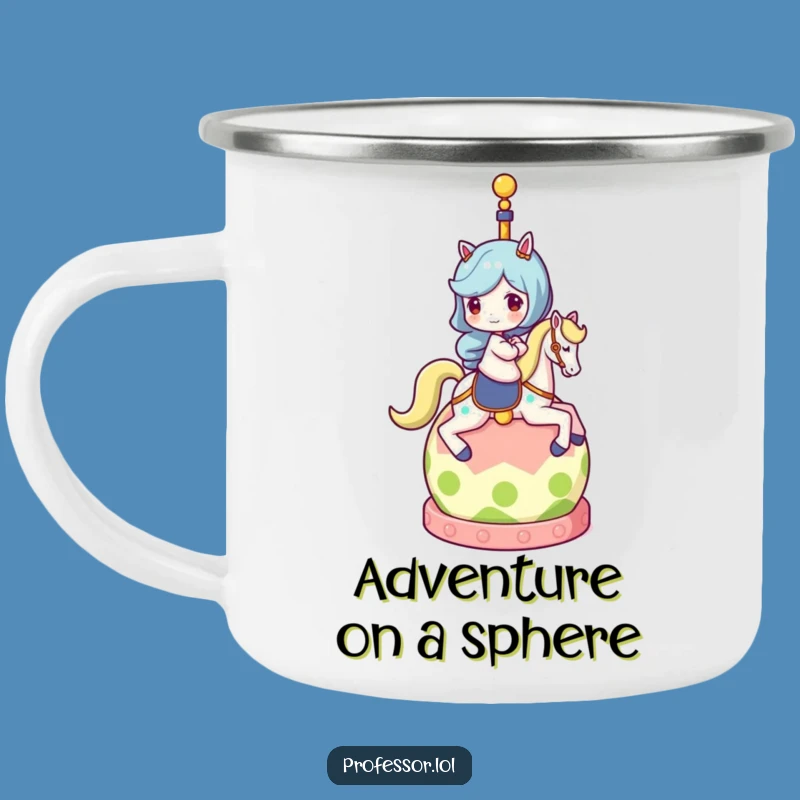 Funny Globe Rider Camping Mug: Sip Adventures with this Hilarious Outdoor Mug