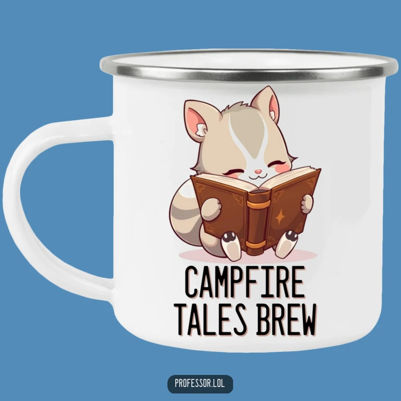 Funny Bookworm Animal Camping Mug: Read by the Fire!