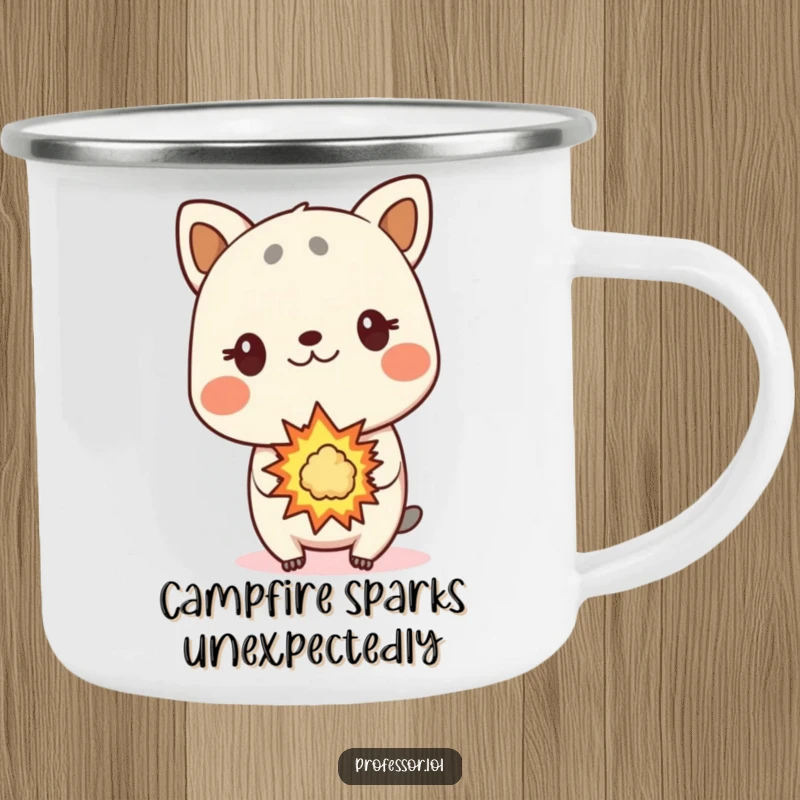 Funny animal camping mug, surprised animal, small explosion, durable outdoor mug, travel.