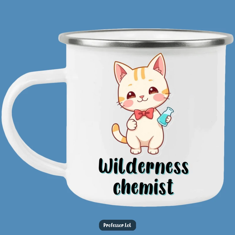 Funny Camp Chemist Cat Mug: Brew Your Ideas Under the Stars