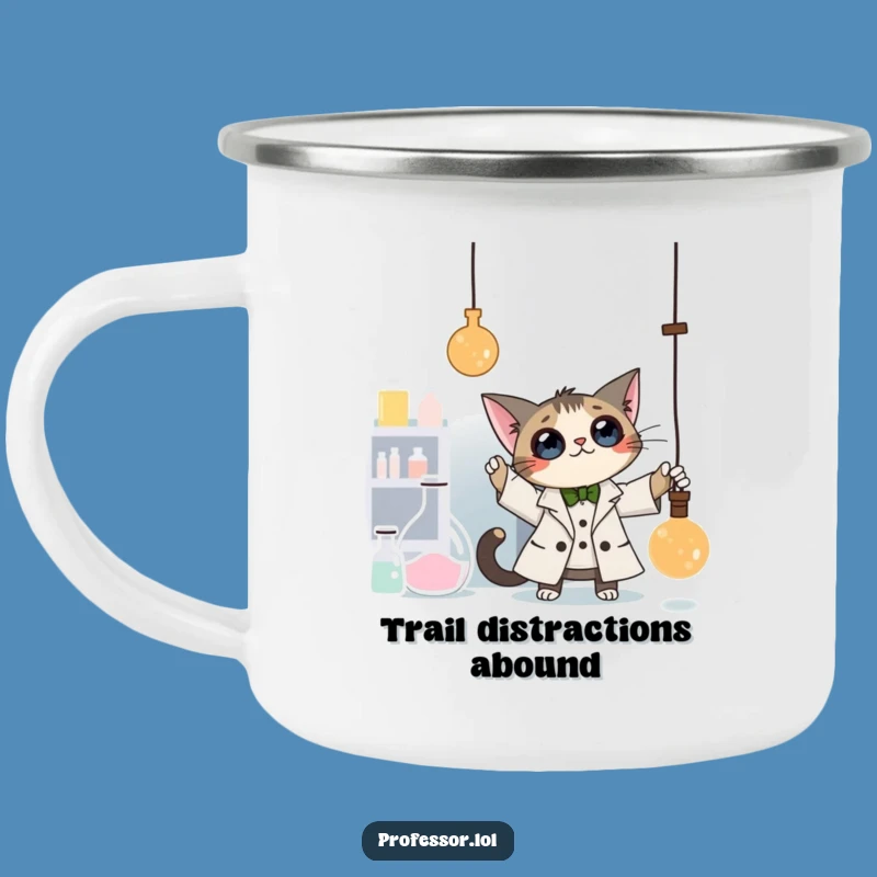 Funny Cat Professor Camping Mug: Lab Adventures Outdoors - Hilarious Gift