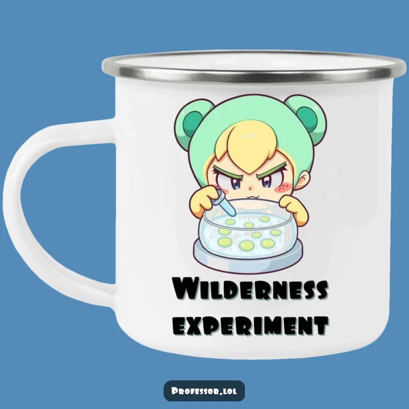Funny Curious Scientist Camping Mug: Explore Nature with Intrigue