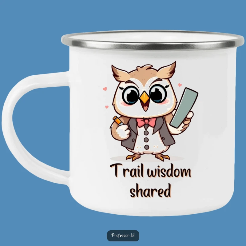 Funny Kawaii Owl Professor Camping Mug - Outdoor Humorous Gift