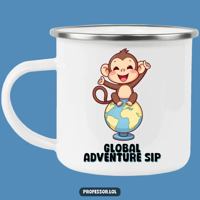 Funny Monkey Campfire Mug, Adventure Fuel, Hilarious Travel Gift