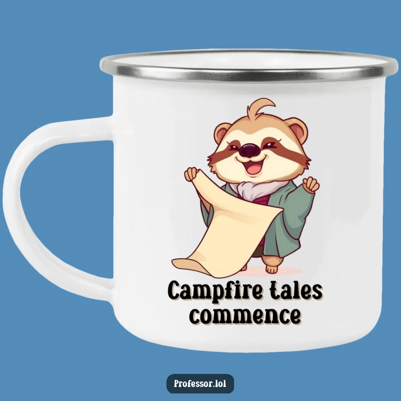 Funny Sloth Professor Camping Mug: Slow Adventures with a Long Scroll - Hilarious Gift
