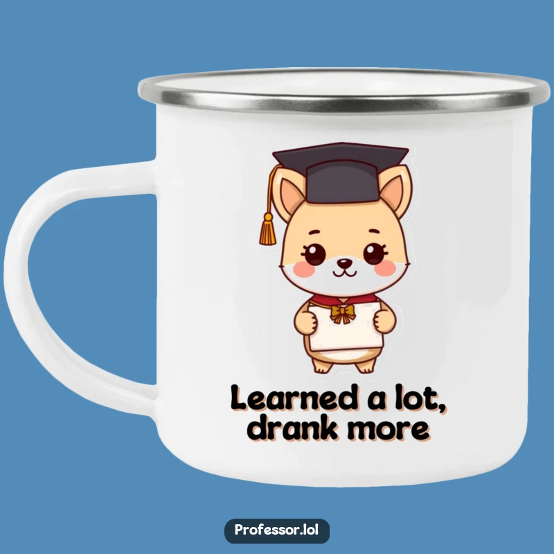 Funny Graduation Animal Camping Mug: Scholar Sipping, Ideal Funny Gift for Outdoorsy Grads