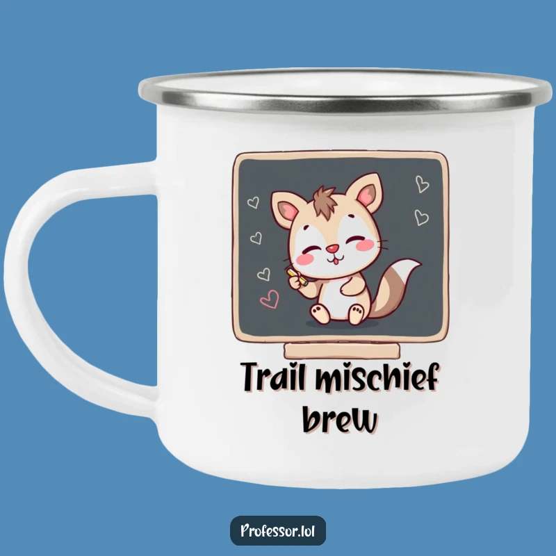 Funny Animal Blackboard Camp Mug: Mischief Outdoor Fun Gift