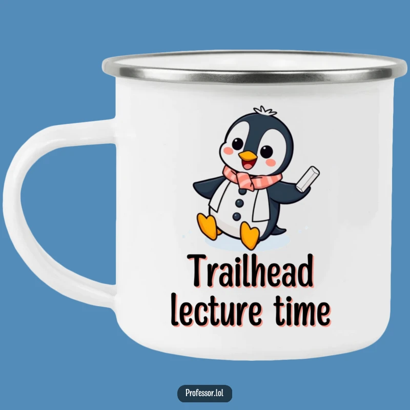 Funny Penguin Professor Camping Mug: Icy Chalkboard Adventures - Hilarious Gift