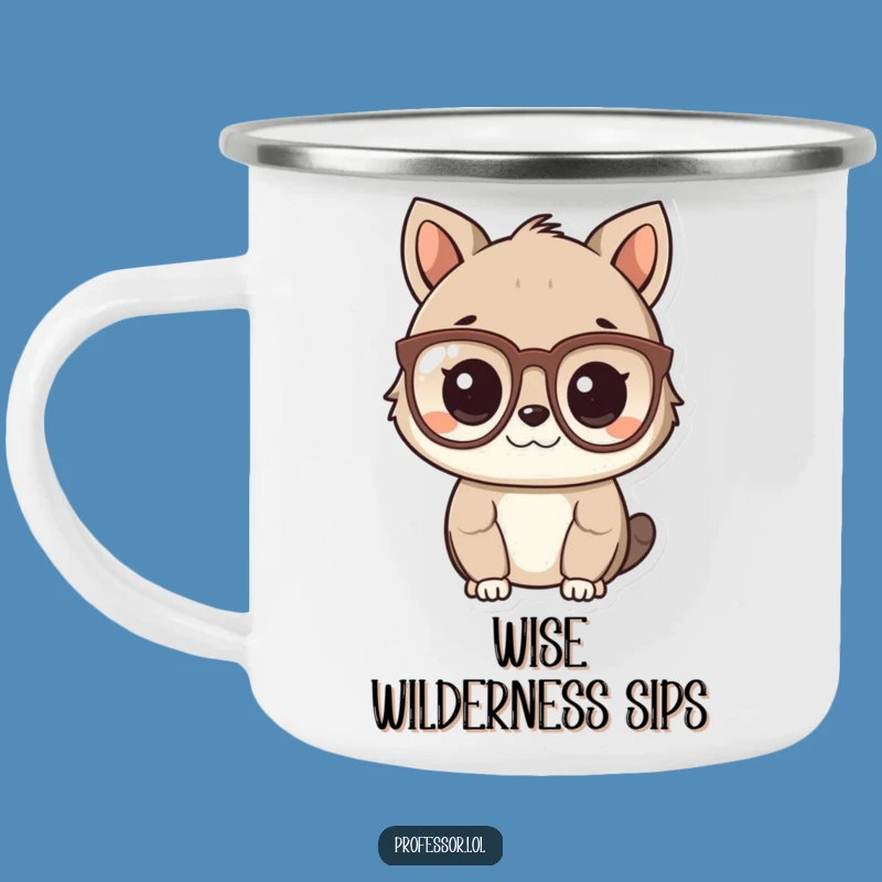 Funny Smart Animal Camping Mug: Intellectual Brew for Adventures, Wise Outdoor Gift