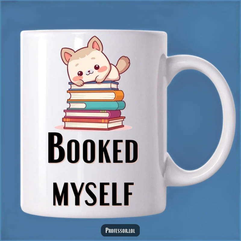 Funny Bookworm Mug: Cute Animal Tripping Over Books, Hilarious Reader Gift!