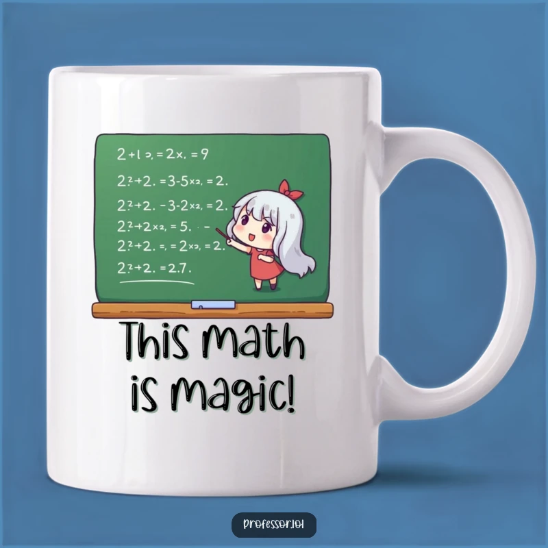 Funny Math Genius Mug: Pointing to Equations, a Hilarious Gift for Nerds!