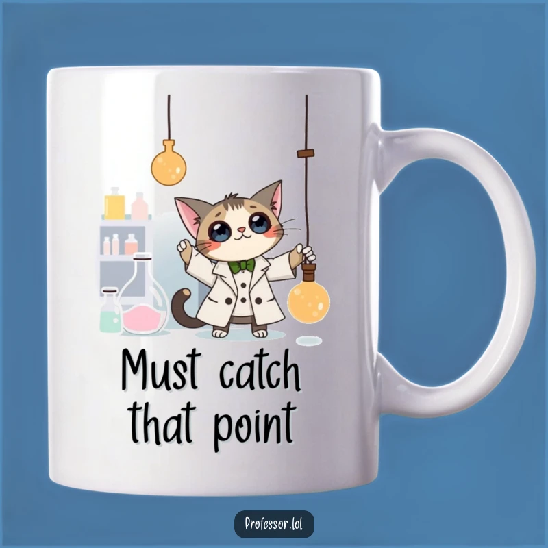 Funny Cat Professor Mug: Lab Cat Pendulum Fun - Hilarious Science Gift