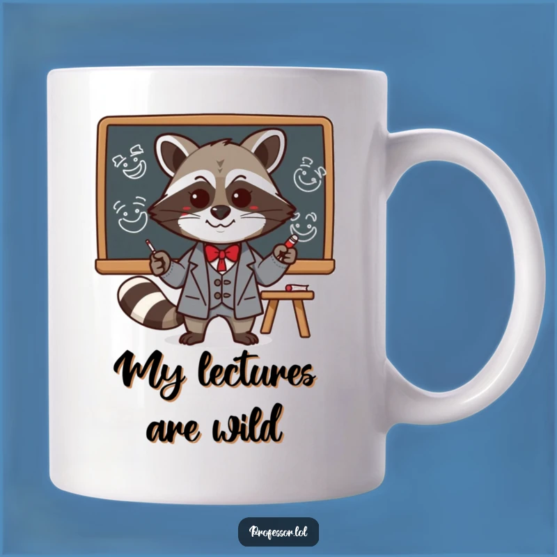 Funny Kawaii Raccoon Professor Mug: Mischievous Blackboard Art Gift