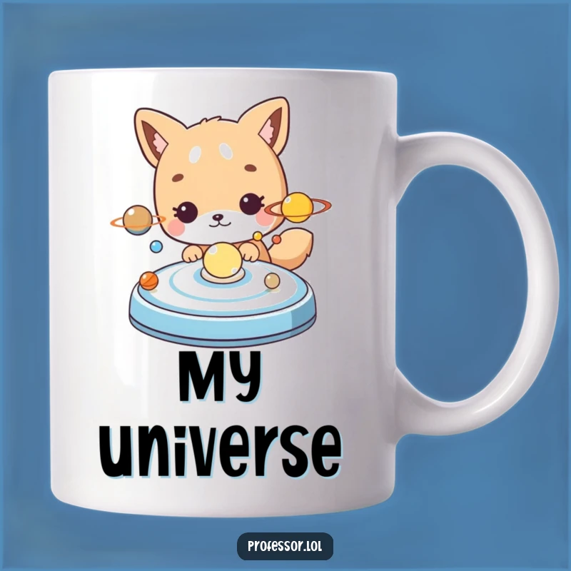 Funny Space Explorer Mug: Cute Animal Studies Solar System, Cosmic Gift!
