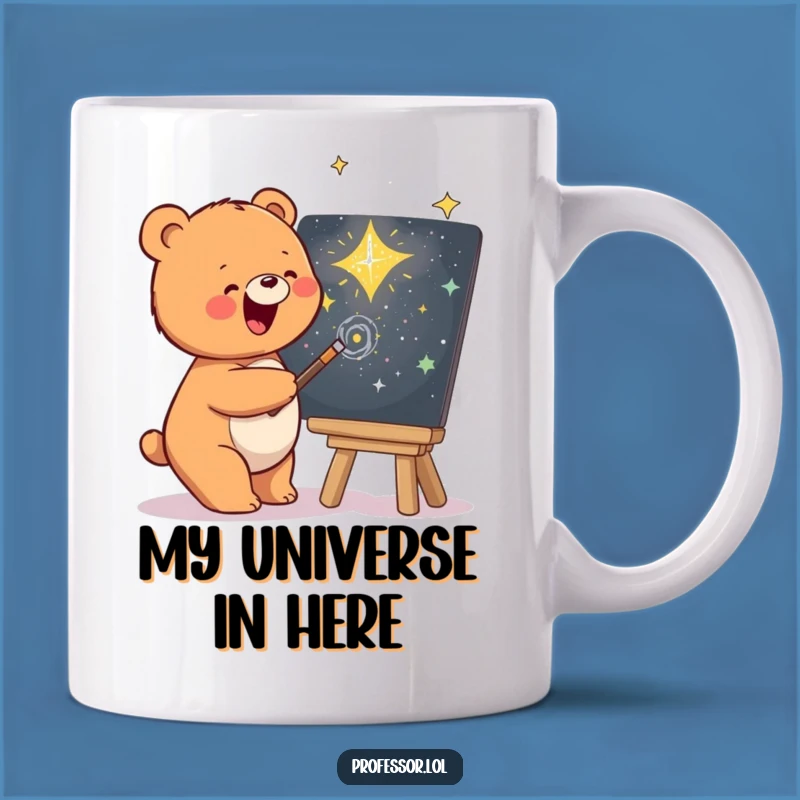 Funny Bear Galaxy Artist Mug: A Whimsical Sketch Gift for Art Lovers
