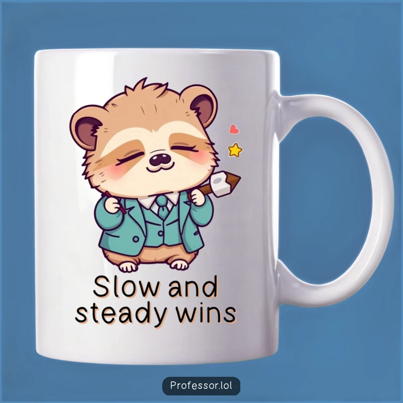 Funny Kawaii Sloth Professor Mug: Sleepy Lecture Pointer Gift