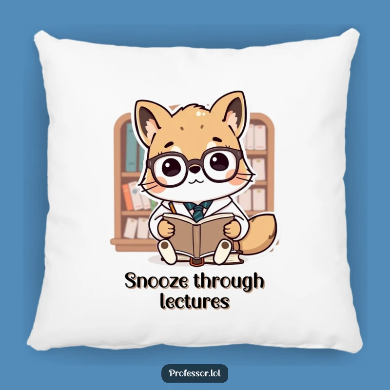 Funny Animal Professor Pillow: Cozy Cute Professor Books Pillow - Hilarious Home Accent Gift!