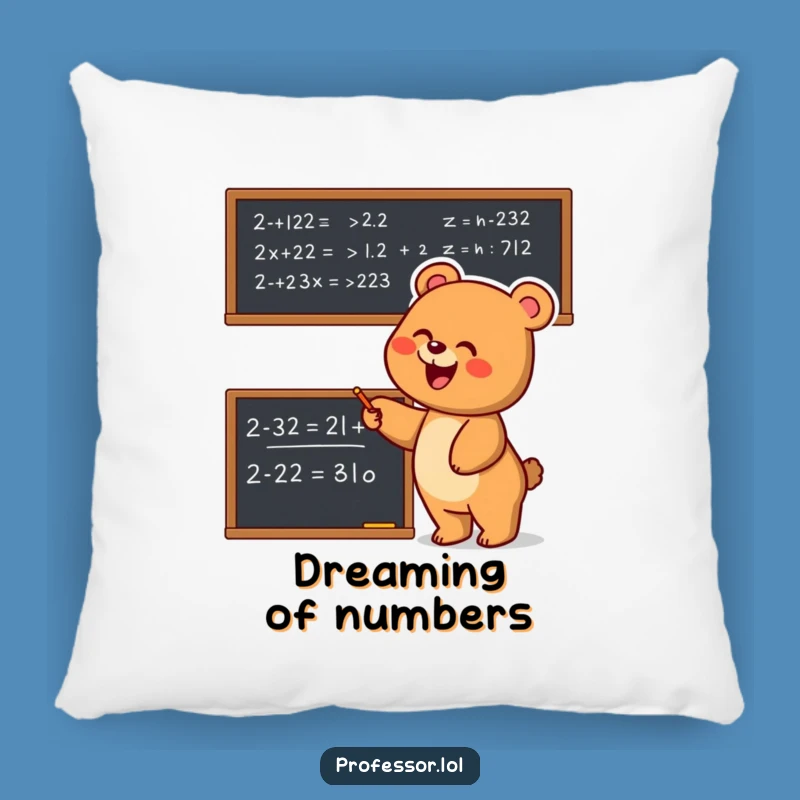 Funny Bear Math Pillow: Snuggle Up with Brainy Comfort!