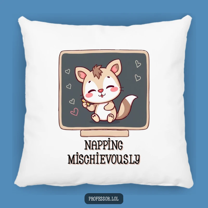 Funny Mischief Animal Pillow: Blackboard Scribble Comfort Gift