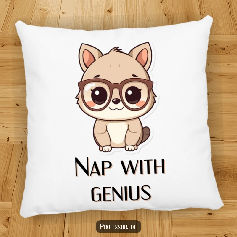 Funny Smart Animal Pillow showing a cute animal character wearing spectacles and looking intelligent, comfortable funny gift.