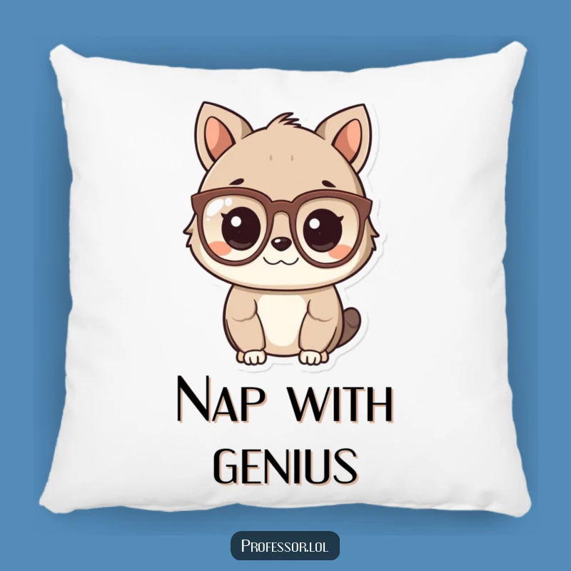 Funny Smart Animal Pillow: Cozy Comfort with an Intellectual Look, Gift Pillow