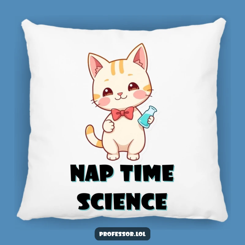 Funny Cat Beaker Pillow: Comfy Decor for the Clever Home