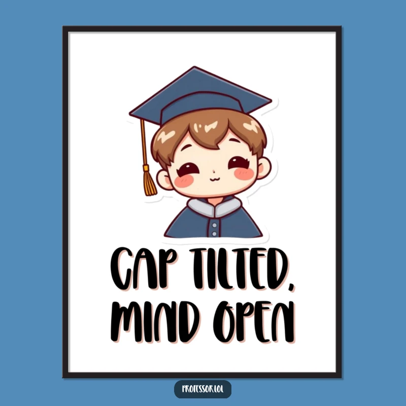 Funny Graduation Cap Digital Art: Jaunty Style Wall Decor Gift