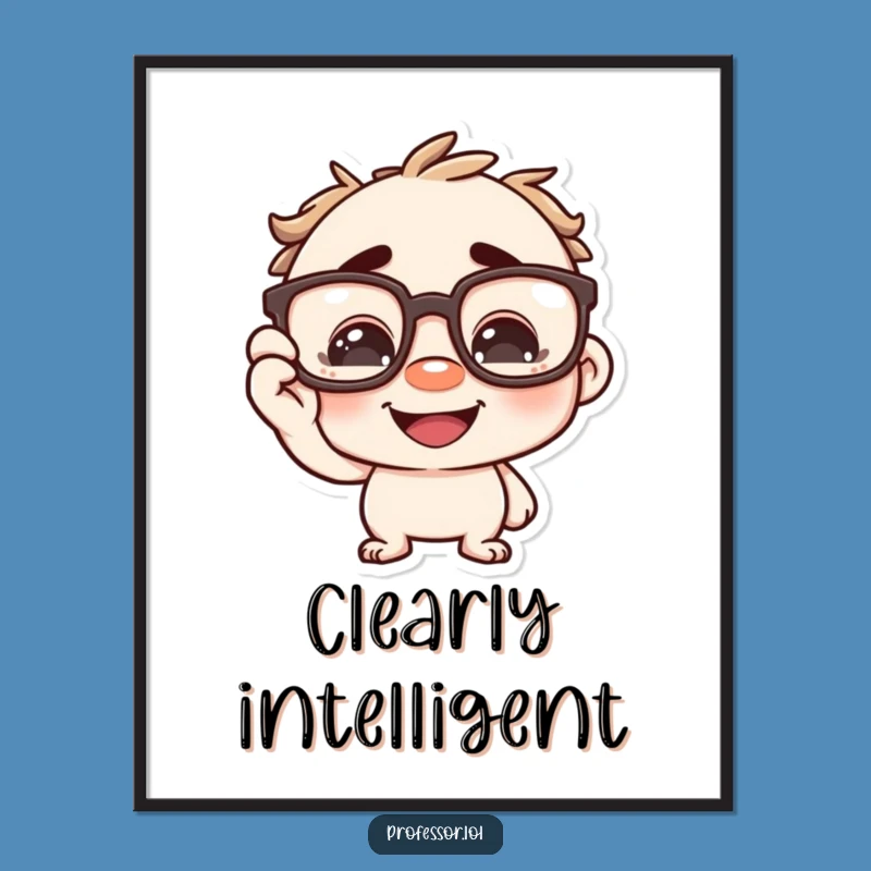 Funny Intellectual Art Print - Character Spectacles Decor Gift