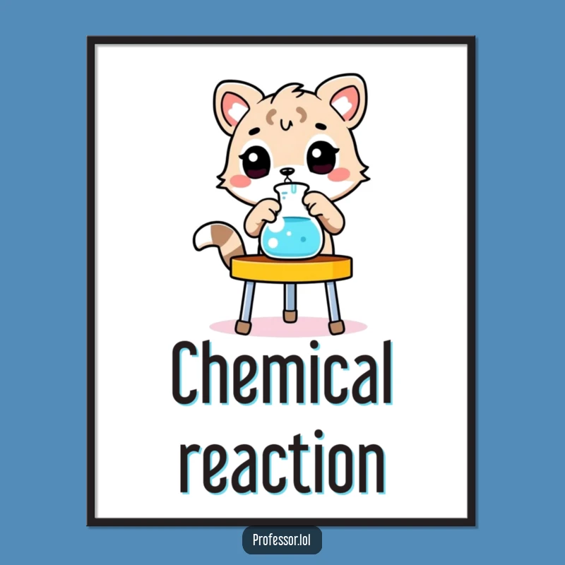 Funny Animal Lab Digital Art - Beaker Adjuster, Science Art Instant Download