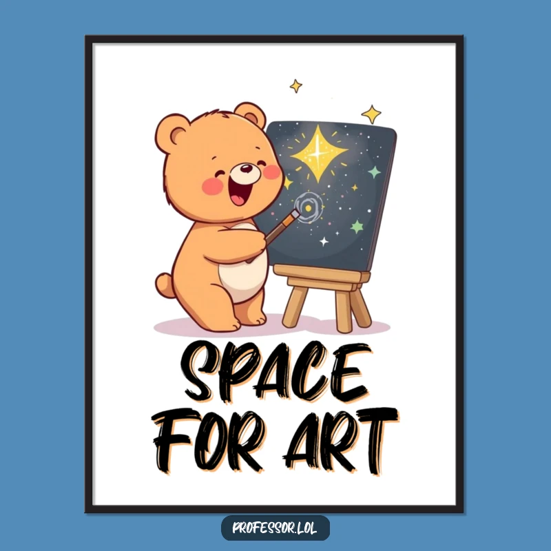 Funny Bear Galaxy Digital Art: Instant Cosmic Wonder for Your Walls