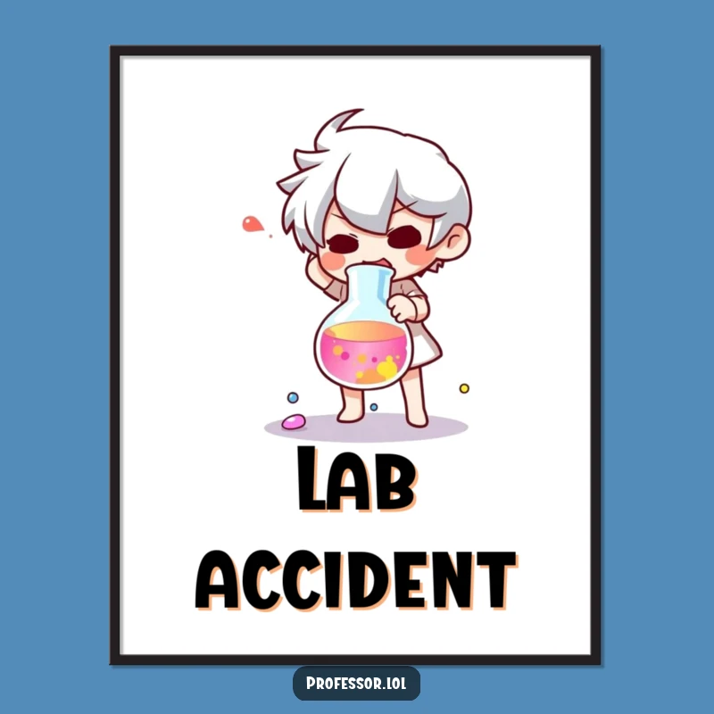 Funny Lab Accident Digital Art: Instant Science Humor for Your Walls!