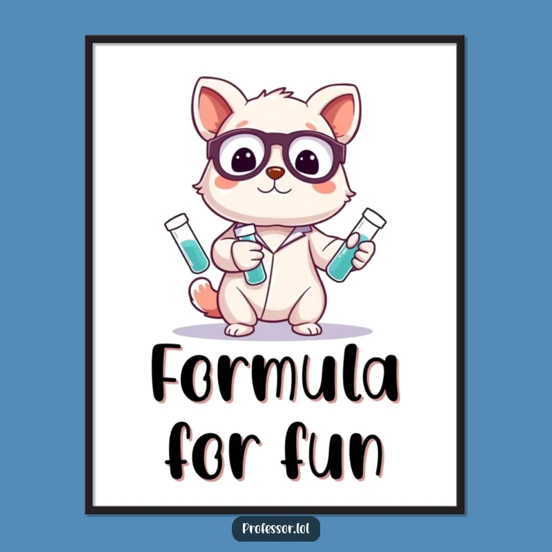 Funny Science Digital Print - Cute Animal Juggler Wall Art Gift