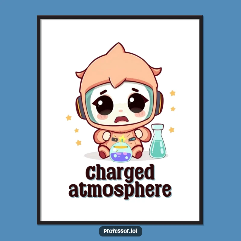 Funny Science Experiment Digital Art: Amazed Spark Wall Decor Gift