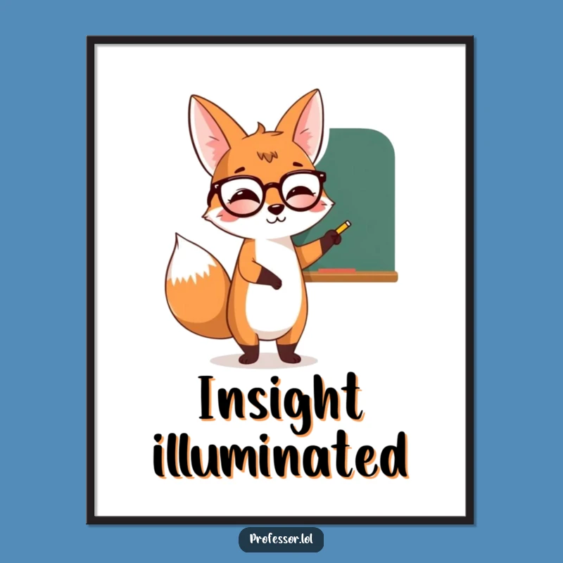 Funny Fox Teaching Digital Art, Instant Educational Decor, Hilarious Gift