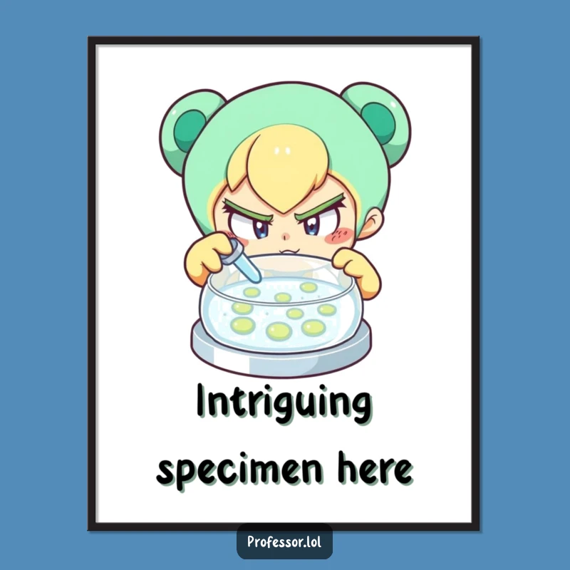 Funny Curious Scientist Digital Art: Instant Scientific Wall Decor