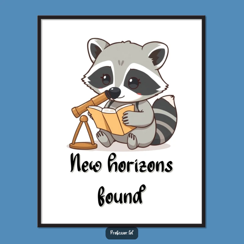 Funny Raccoon Explorer Digital Art: Printable Decor for a Curious Space