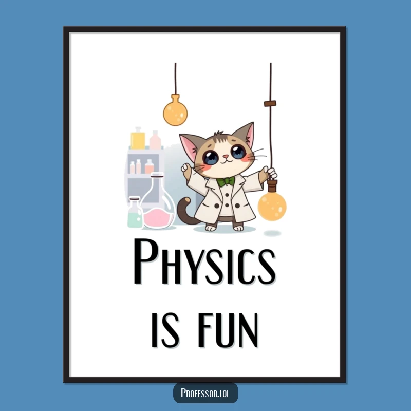 Funny Cat Professor Digital Art: Instant Lab Download - Hilarious Gift