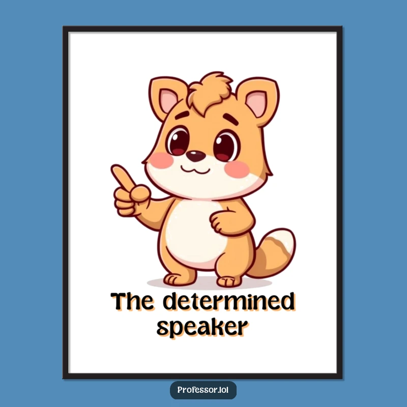 Funny Animal Lecture Digital Art: Animated Pointer Print Gift