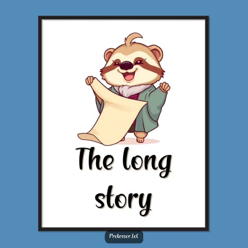 Funny Sloth Professor Digital Art: Instant Scroll Download - Hilarious Gift