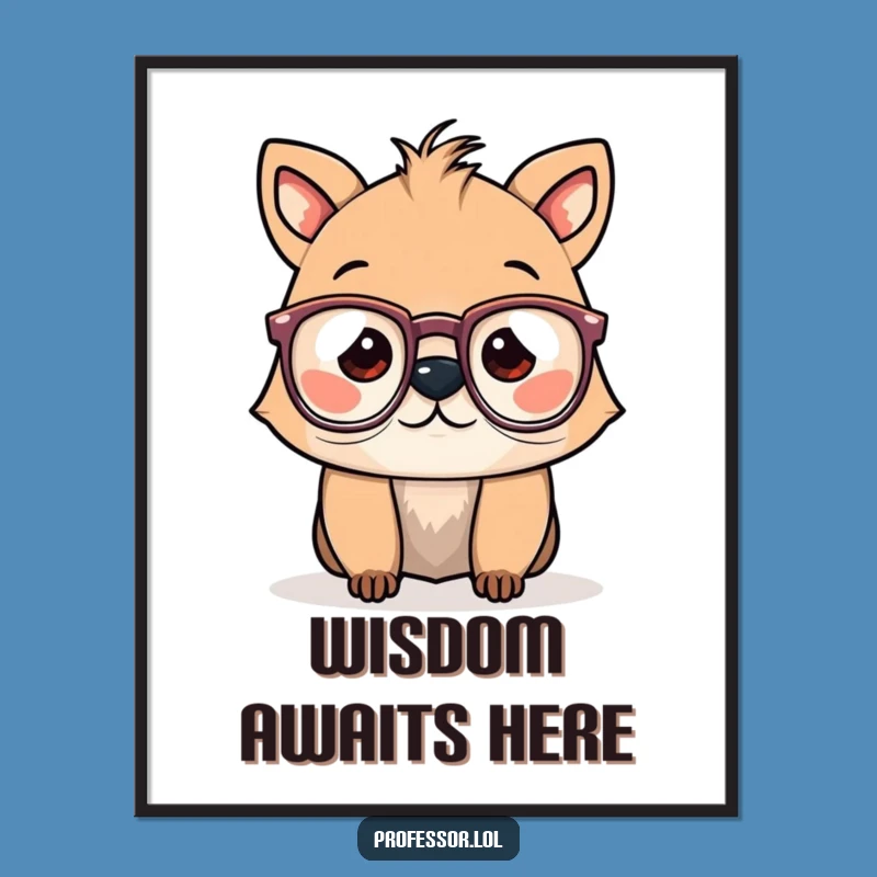 Funny Spectacled Animal Digital Art: Instant Wit for Your Walls!