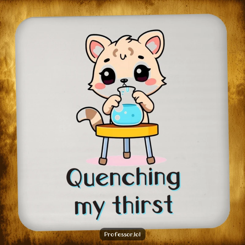 Funny animal coaster, animal adjusting beaker, laboratory stand, drink protection, table accessory.