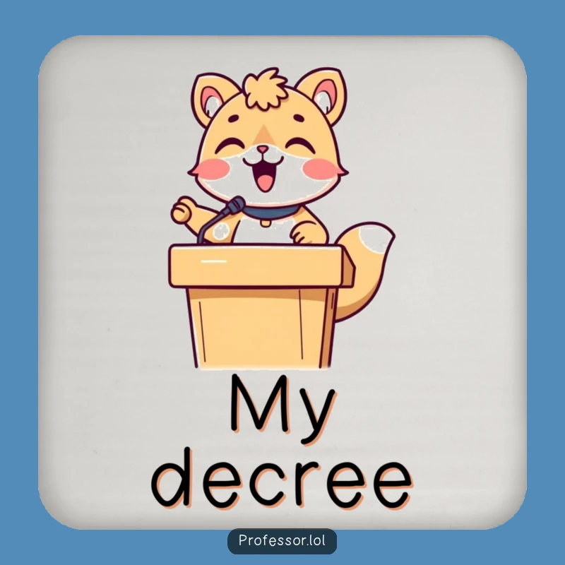Funny Animal Lecture Coaster: Protect Surfaces With This Hilarious Character Art, Gift!
