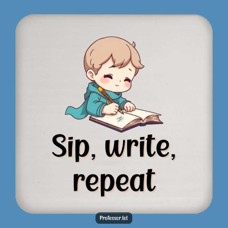 Funny Author Coaster: Inspired Writing, Unique Gift